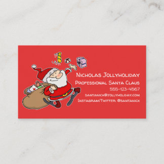 Tarjeta De Visita Personalizado informal y gracioso de Papá Noel