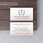 Tarjeta De Visita Personalizado inicial y nombre blanco rosado negro<br><div class="desc">Mejore su presencia profesional con nuestras tarjetas de personalizado monogramadas, diseñadas específicamente para profesionales de la tecnología. Combinando estilos lindos, sencillos, elegantes y modernos, estas tarjetas de moda le hacen el regalo personalizado perfecto. Para desarrolladores de software, desarrolladores web, consultores de TI, ingenieros de red, expertos en ciberseguridad, científicos de...</div>