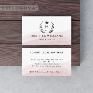 Tarjeta De Visita Personalizado inicial y nombre blanco rosado negro