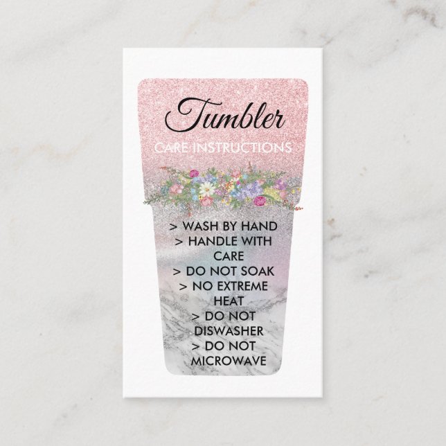Tarjeta De Visita Personalizado Instrucción para el cuidado del tumb (Anverso)