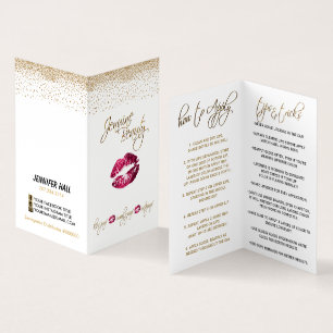 Tarjeta De Visita Personalizado - Instrucciones para el Lip de Oro y