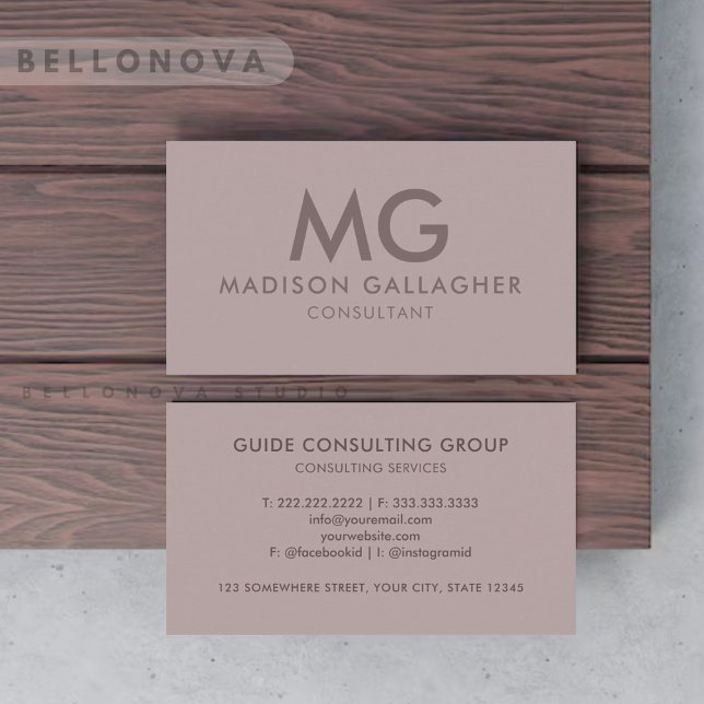 Tarjeta De Visita Personalizado Ivory Pink Purple Gray Profesional (Custom Ivory Pink Purple Grey Professional Business Card)