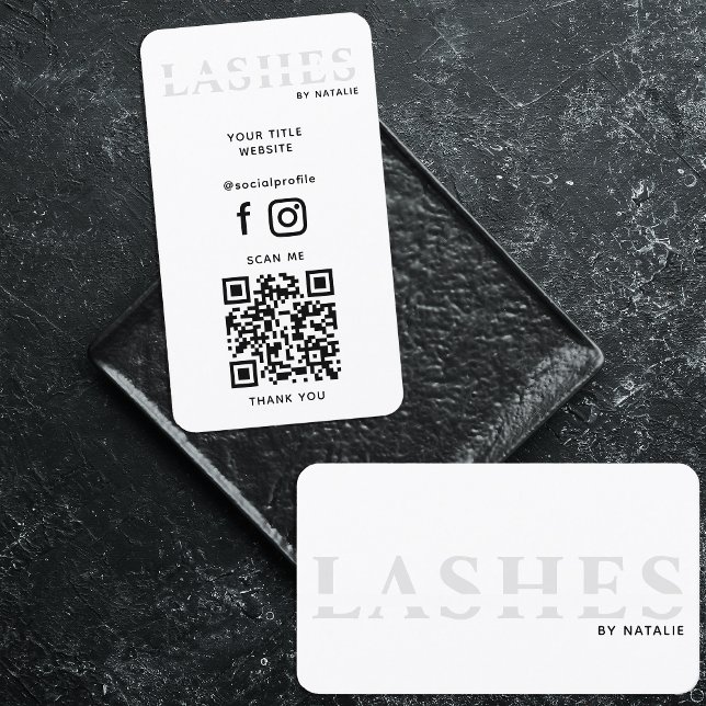 Tarjeta De Visita Personalizado Lash Extension Technician Guay QR Co (Subido por el creador)