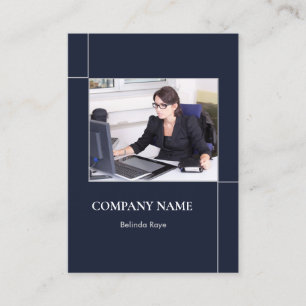 Tarjeta De Visita Personalizado líneas de foto azules