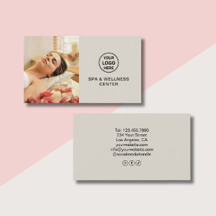 Tarjeta De Visita Personalizado Logo Spa Wellness Center Profesional