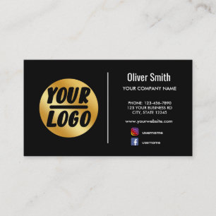 Tarjeta De Visita personalizado logotipo de la empresa oro Negro Ret