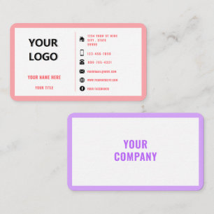 Tarjeta De Visita Personalizado Logotipo Información de texto Tarjet