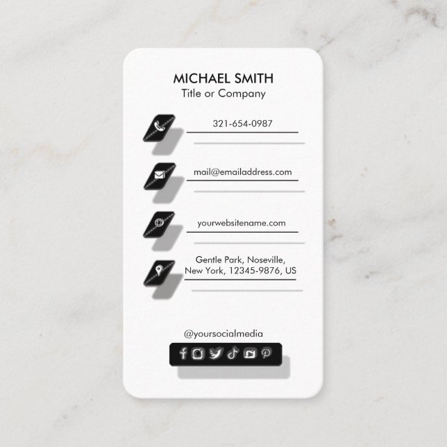 Tarjeta De Visita Personalizado Logotipo Mínimo Moderno Moda de icon (Anverso)