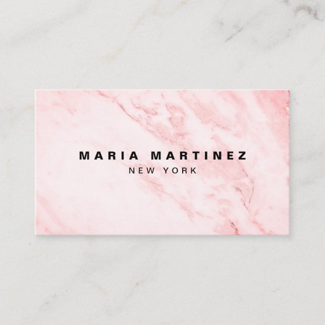 Tarjeta De Visita Personalizado Luxury Boutique Pink Marble (Anverso)