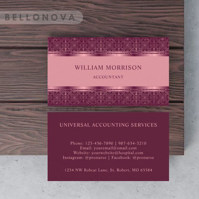 Tarjeta De Visita Personalizado Luz Oscuro Púrpura Rosa Resumen Mono (Custom Light Dark Pink Purple Abstract Monogram Business Card)