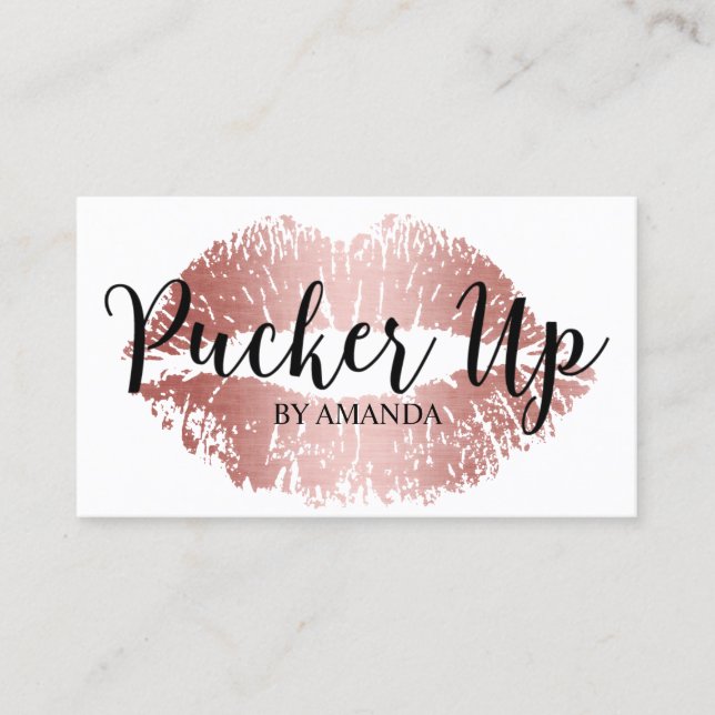 Tarjeta De Visita Personalizado Makeup Artista Rosa Salón De Los Lab (Anverso)