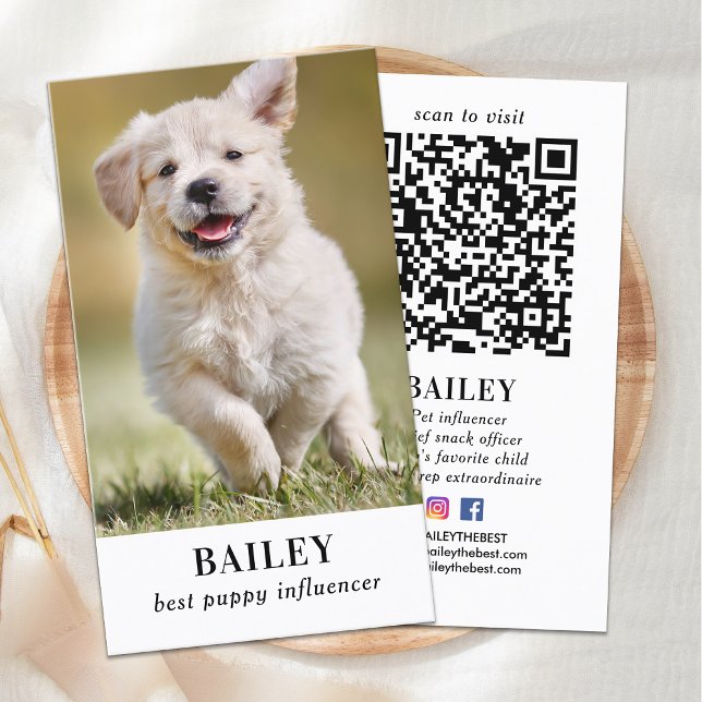 Tarjeta De Visita Personalizado Mascota de fotografía perro cachorro (Subido por el creador)