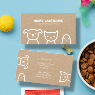 Tarjeta De Visita Personalizado Mascotas simples y educados Mascota 