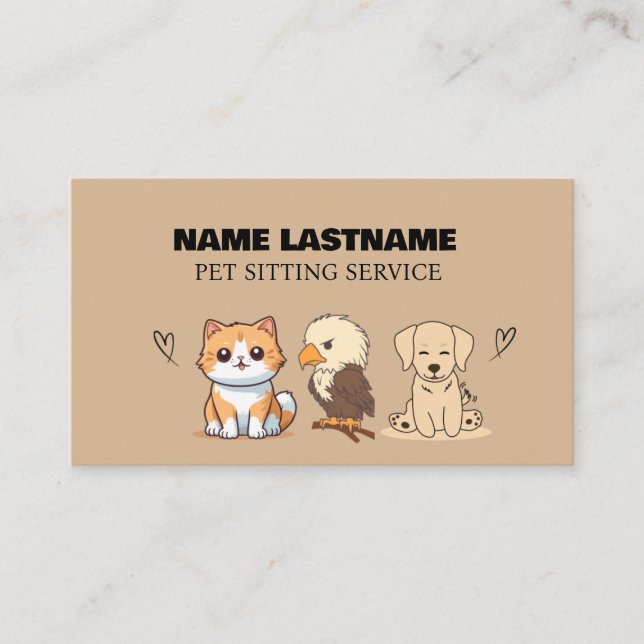 Tarjeta De Visita Personalizado Mascotas simples y personalizados Ma (Anverso)