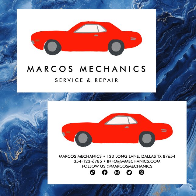 Tarjeta De Visita Personalizado MECHANIC Automobile Classic Auto Rep (MECHANIC Automobile Classic Car Auto Repair CUSTOM Business Card
)