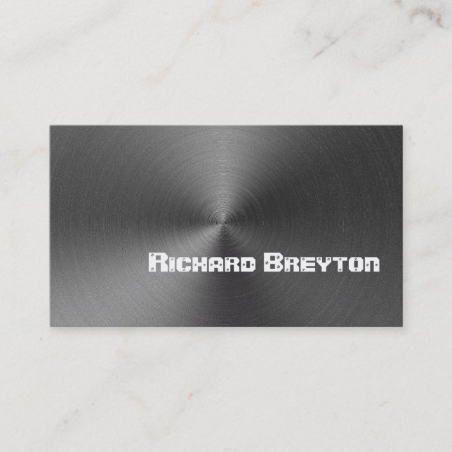 Tarjeta De Visita Personalizado metalizado gris negro de construcció (Anverso)