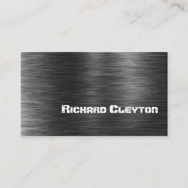 Tarjeta De Visita Personalizado metalizado gris negro de construcció (Anverso)