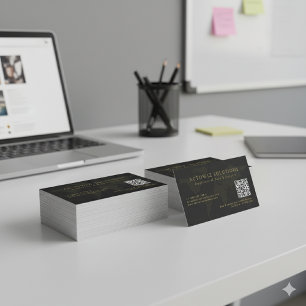 Tarjeta De Visita Personalizado Minimalista de lujo negro y oro