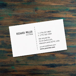 Tarjeta De Visita Personalizado Minimalista moderno, gris oscuro,