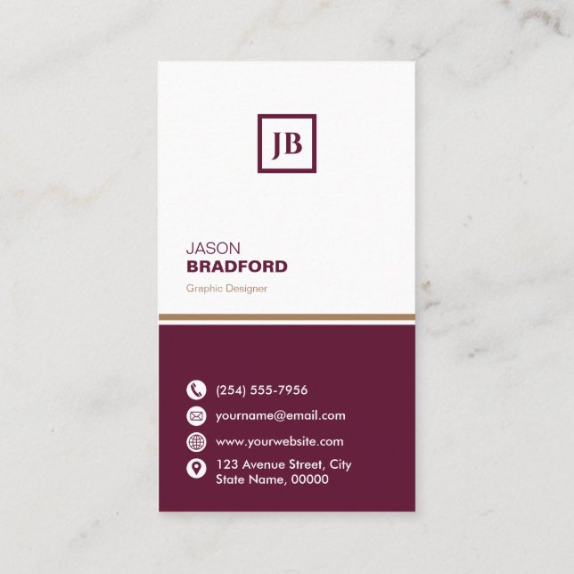 Tarjeta De Visita Personalizado minimalista moderno personalizado (Reverso)