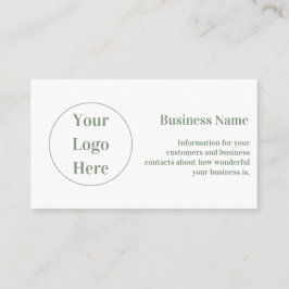 Tarjeta De Visita Personalizado mínimo blanco verde sabio moderno