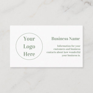 Tarjeta De Visita Personalizado mínimo blanco verde sabio moderno