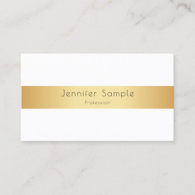Tarjeta De Visita Personalizado moderna y elegante plantilla dorada  (Anverso)