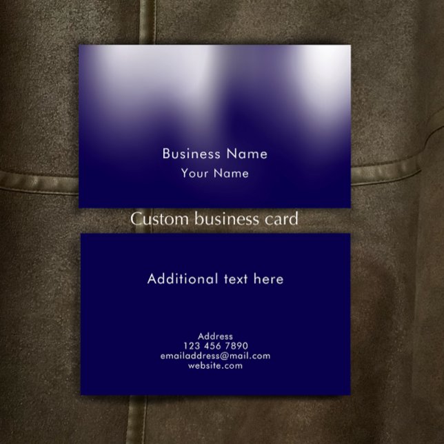 Tarjeta De Visita Personalizado Moderno Elegante Azul (Customize this modern blue and white business card. Add your own words. Unique original design.
)