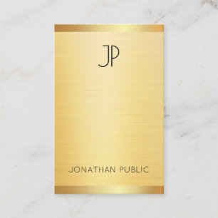 Tarjeta De Visita Personalizado Moderno Elegante Faux Gold Profesion