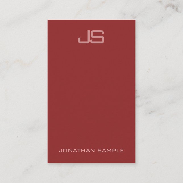 Tarjeta De Visita Personalizado Moderno Elegante Monogramado Vertica (Anverso)