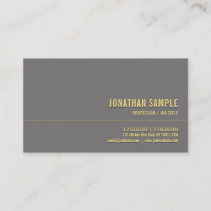 Tarjeta De Visita Personalizado Moderno Elegante Oro Minimalista Luj