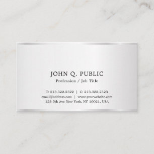 Tarjeta De Visita Personalizado Moderno Elegante Profesional Faux Si