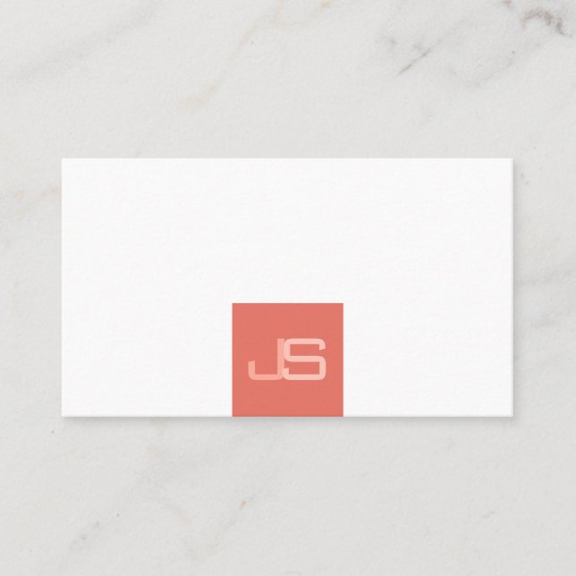 Tarjeta De Visita Personalizado Moderno Monogramado Elegante Plantil (Anverso)