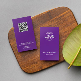 Tarjeta De Visita Personalizado moderno púrpura Minimalista del códi