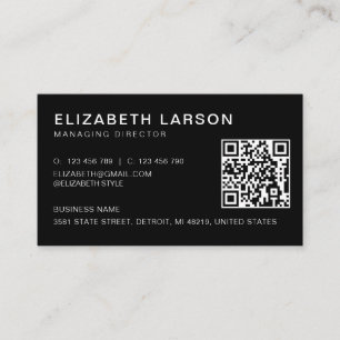 Tarjeta De Visita Personalizado moderno QR Code & Social Icon Profes