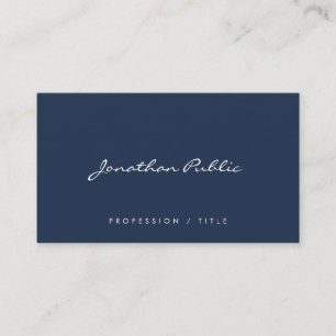 Tarjeta De Visita Personalizado Moderno Simple Escritura a Mano Azul
