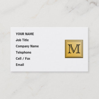 Tarjeta De Visita Personalizado Monograma Imagen, colores dorados no