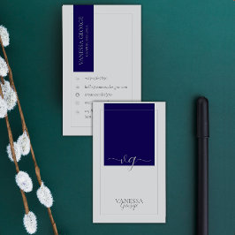 Tarjeta De Visita Personalizado monograma moderno elegante y gris az