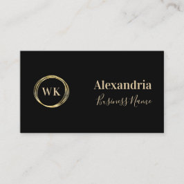Tarjeta De Visita Personalizado Monograma simple Oro negro