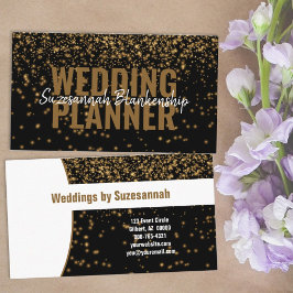 Tarjeta De Visita Personalizado negro Purpurina dorado profesional