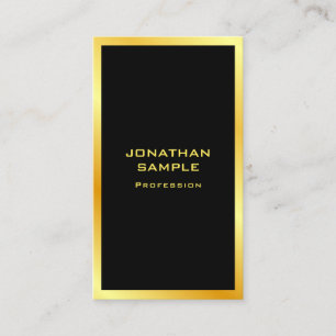 Tarjeta De Visita Personalizado Negro Y Oro Moderno Plantilla Elegan