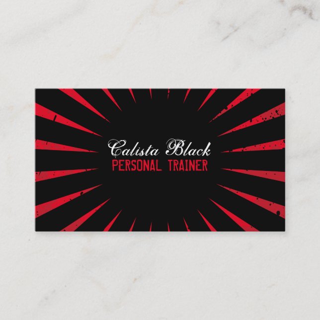 Tarjeta De Visita Personalizado negro y rojo Bizcards de la (Anverso)