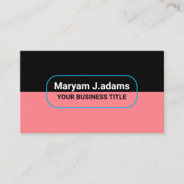 Tarjeta De Visita Personalizado Nombre comercial moderno - Rosa negr
