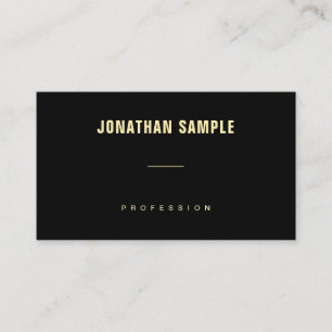 Tarjeta De Visita Personalizado Nombre dorado Texto Plantilla simple