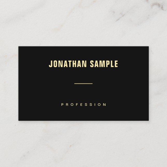 Tarjeta De Visita Personalizado Nombre dorado Texto Plantilla simple (Anverso)