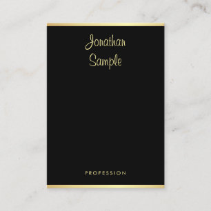 Tarjeta De Visita Personalizado Nombre moderno manuscrito Black Gold