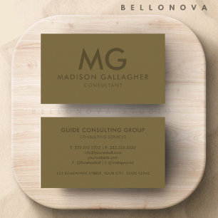 Tarjeta De Visita Personalizado Olive Green Brown Profesional