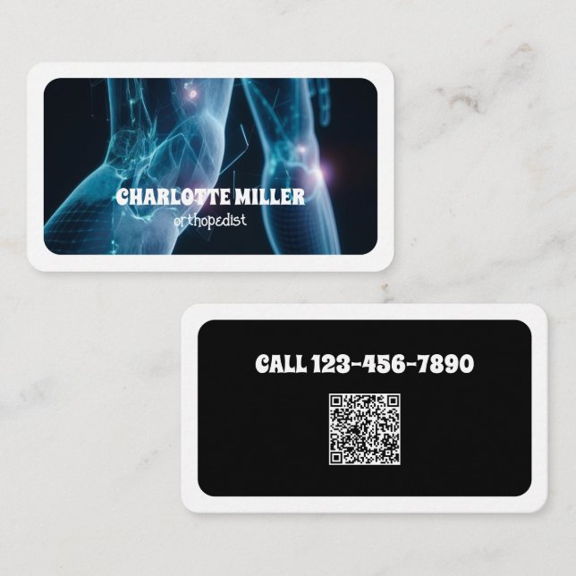 Tarjeta De Visita Personalizado ortopedista QR (Anverso / Reverso)