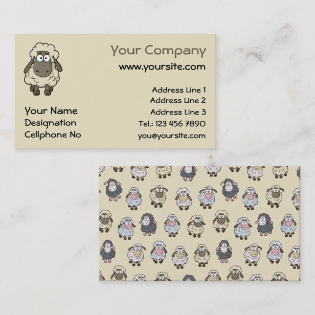Tarjeta De Visita Personalizado ovino (Anverso / Reverso)