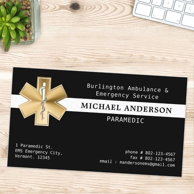 Tarjeta De Visita Personalizado Paramédico EMS EMT Ambulancia Logoti (Subido por el creador)